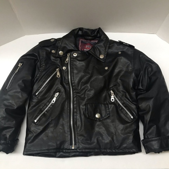PFG‎ Boys Faux Leather Biker Jacket size 4 - Picture 1 of 12